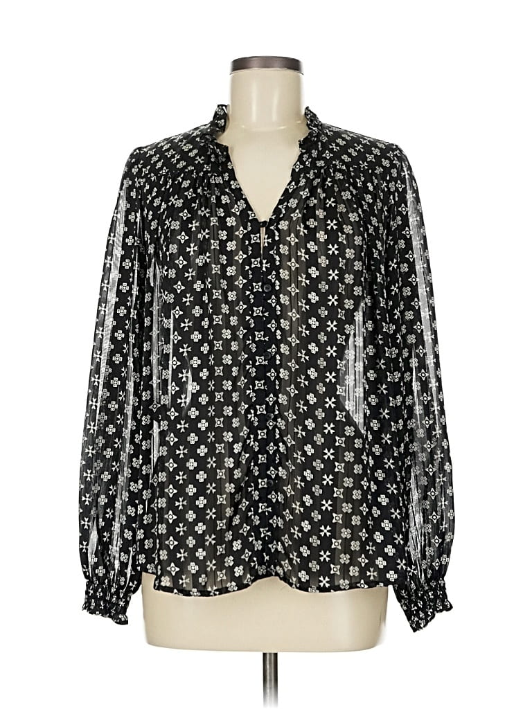 Pre-owned Thread & Supply Long Sleeve Blouse In Black
