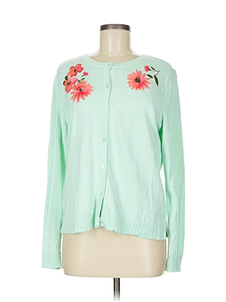 Pre-owned Isaac Mizrahi Live Cardigan Sweater In Green