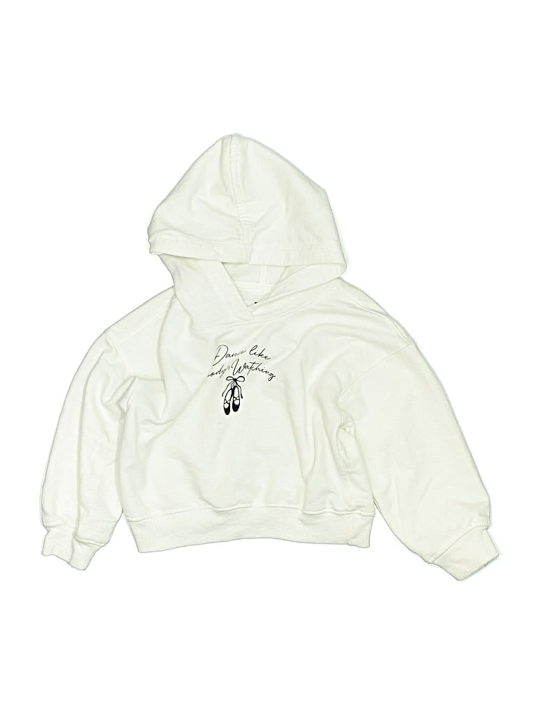 Pre-owned Dkny Kids' Pullover Hoodie In White