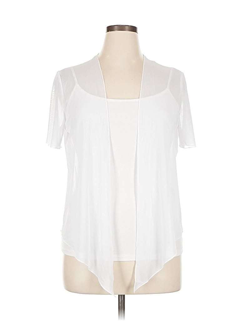 Pre-owned Unbranded Short Sleeve Blouse In White