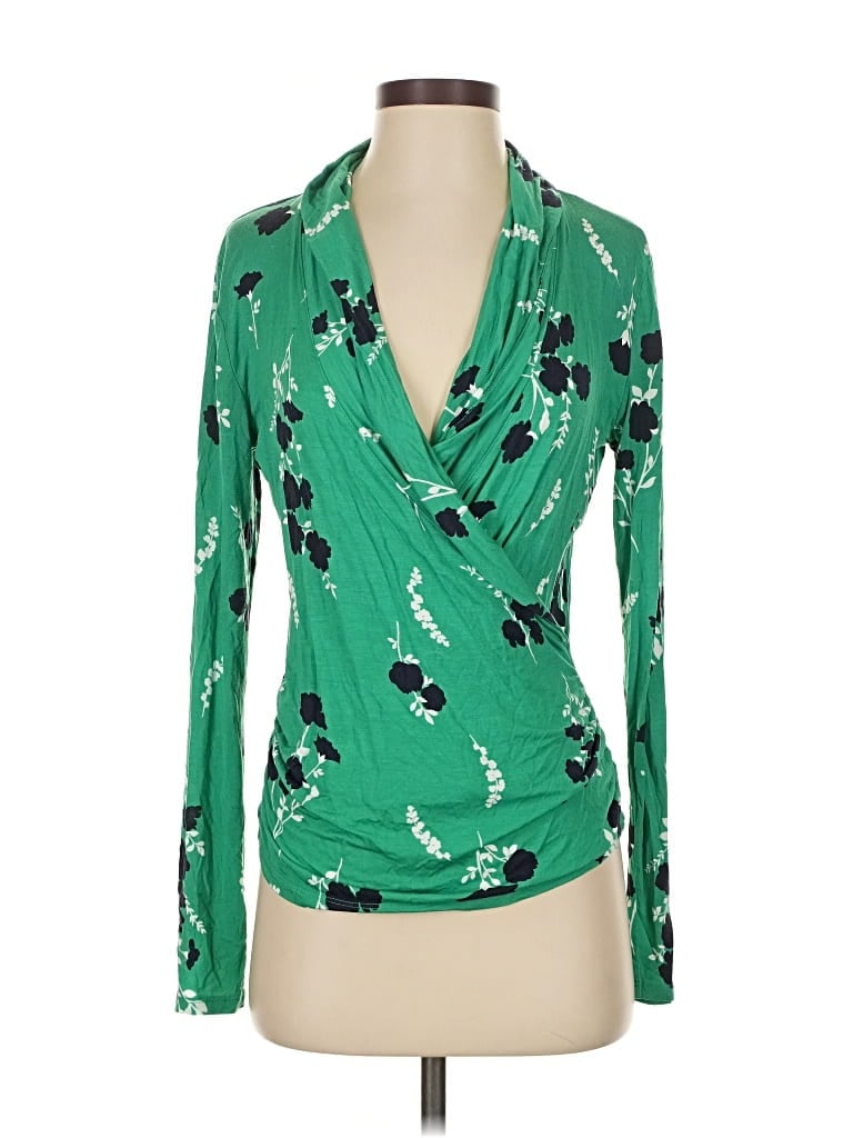 Pre-owned Ann Taylor Long Sleeve Blouse In Green