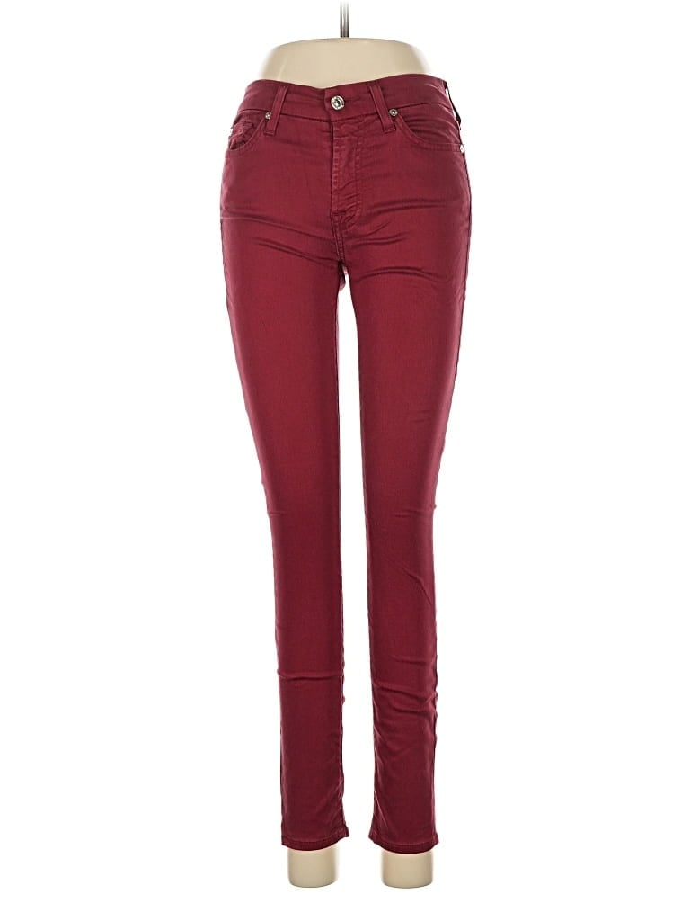 Pre-owned 7 For All Mankind Jeans In Burgundy