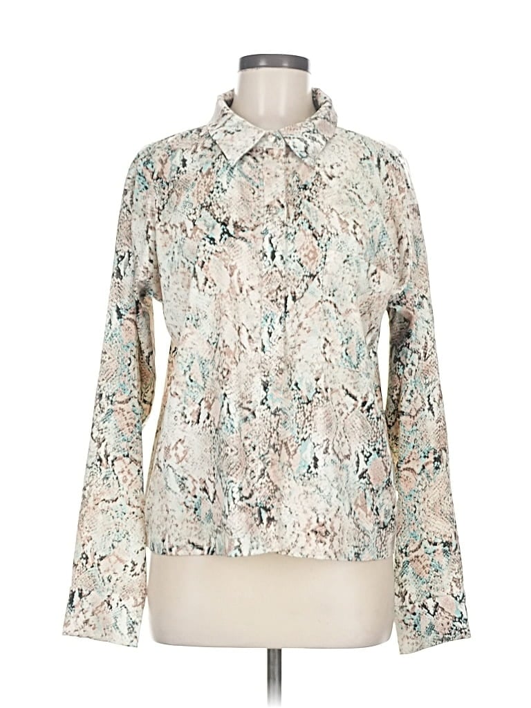 Pre-owned Afrm Long Sleeve Blouse In White