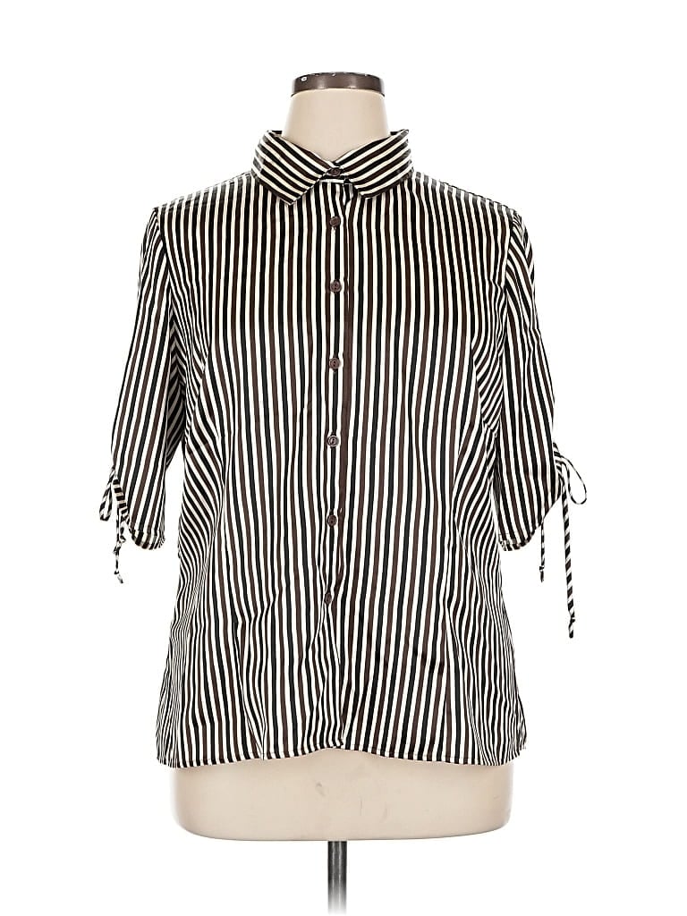 Pre-owned Cato 3/4 Sleeve Blouse In Black