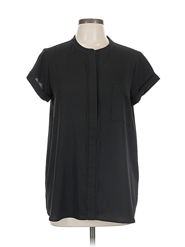 Pre-owned Simply Vera Vera Wang Short Sleeve Blouse In Black