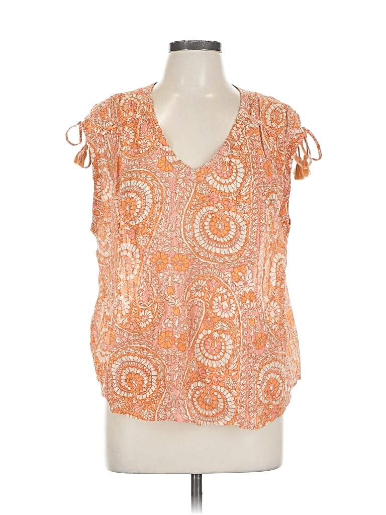 Pre-owned By Anthropologie Sleeveless Blouse In Orange