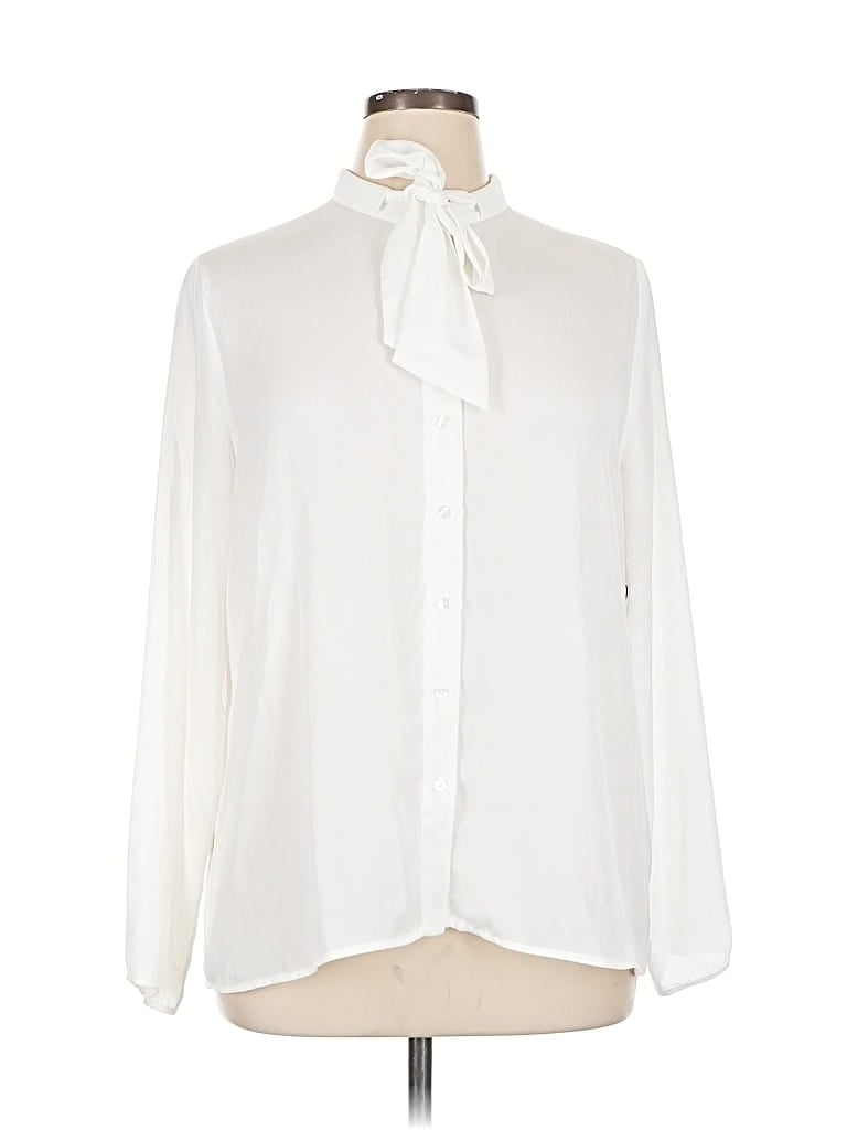 Pre-owned Laundry By Shelli Segal Long Sleeve Blouse In White