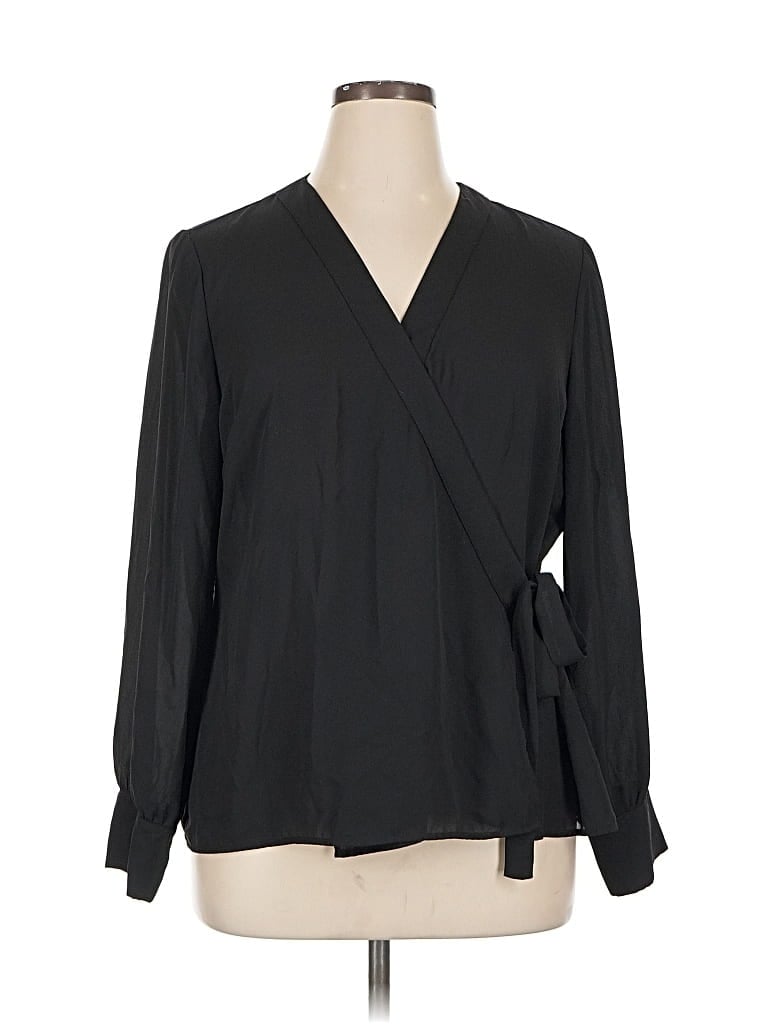 Pre-owned Vince Camuto Long Sleeve Blouse In Black