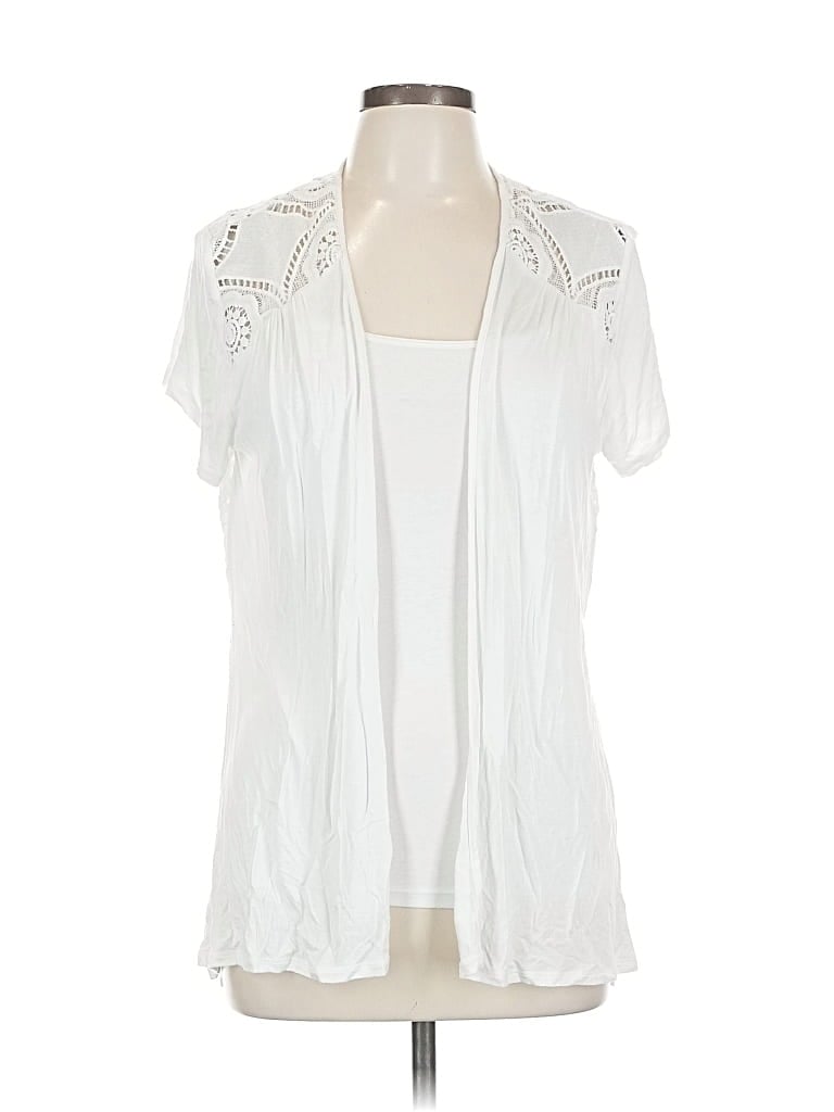 Pre-owned Always Indigo Cardigan Sweater In White