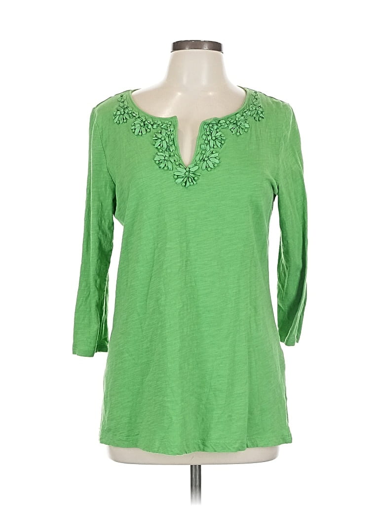 Pre-owned Talbots 3/4 Sleeve T-shirt In Green
