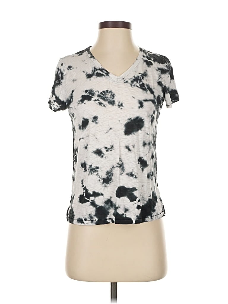 Pre-owned Goldie Short Sleeve Top Gray V Neck Tops