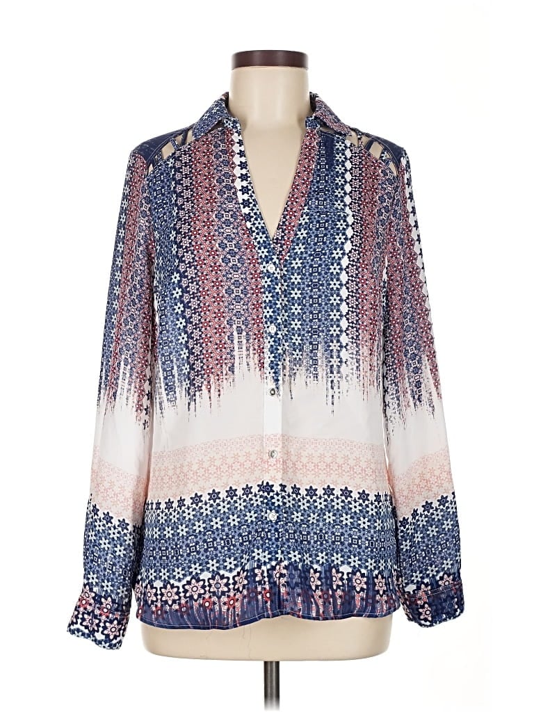 Pre-owned Candies Candie's Long Sleeve Blouse In Blue