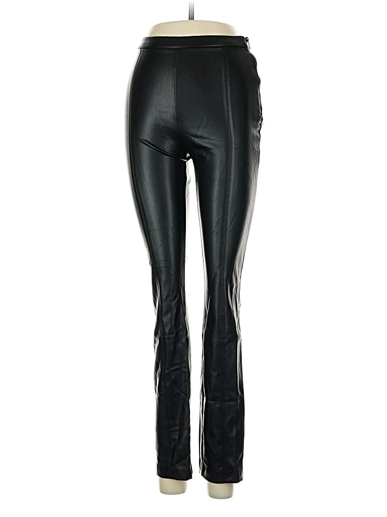 Pre-owned Zara Faux Leather Pants In Black