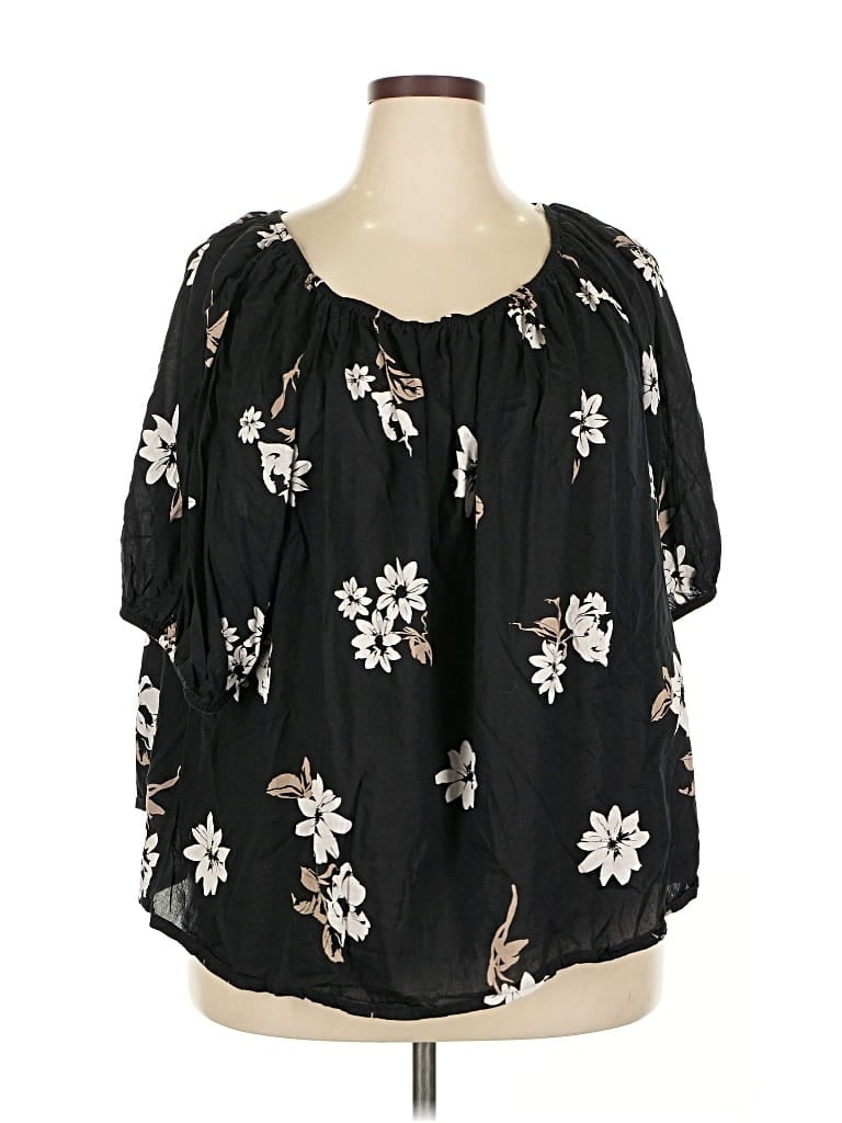 Pre-owned Sonoma Goods For Life 3/4 Sleeve Blouse In Black
