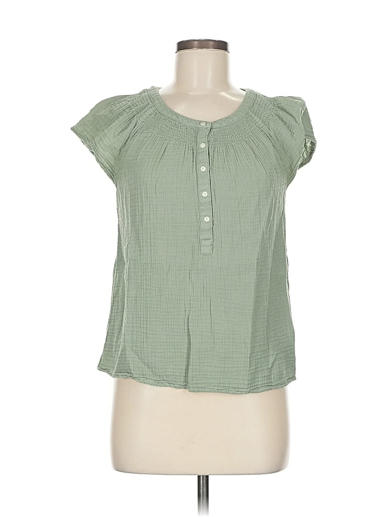 Pre-owned Vineyard Vines Short Sleeve Blouse In Green