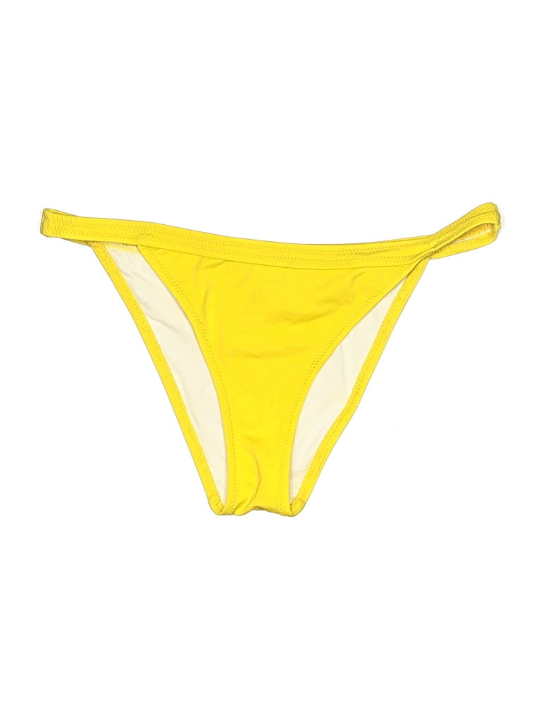 Pre-owned Solid & Striped Swimsuit Bottoms In Yellow