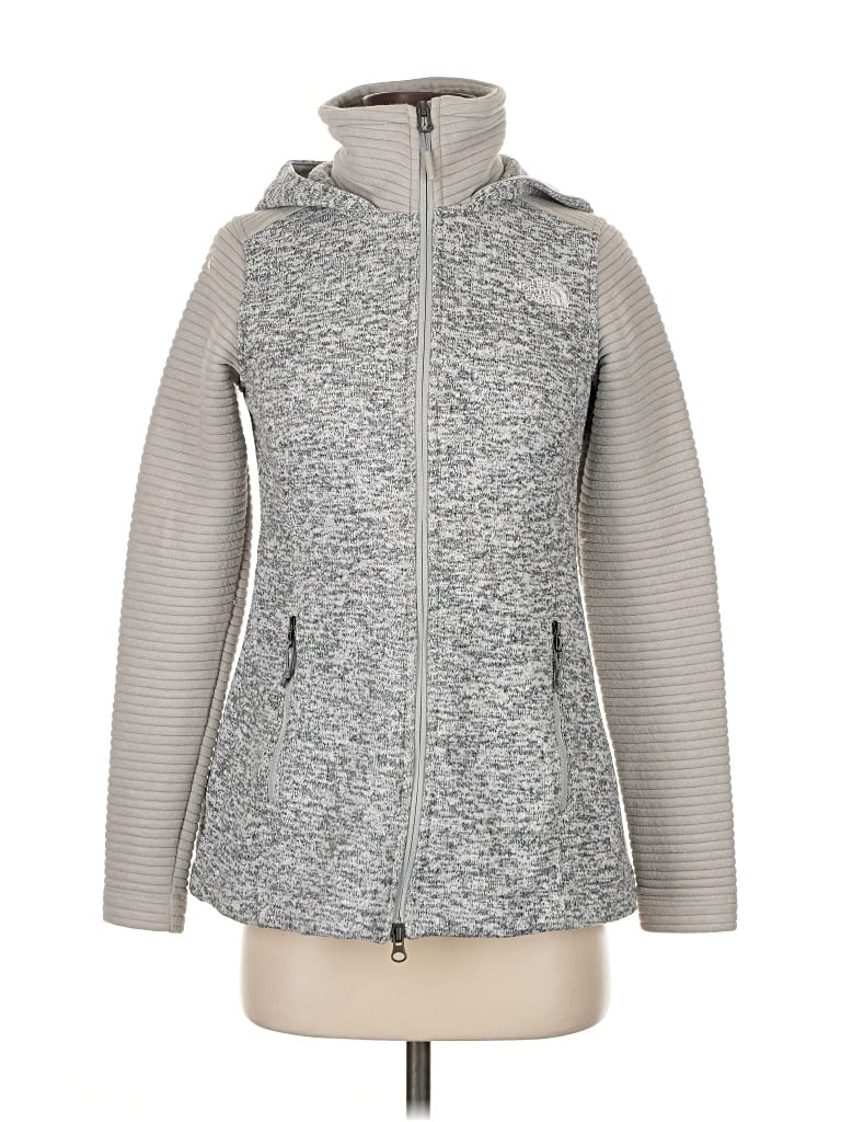 Pre-owned The North Face Zip Up Hoodie In Gray