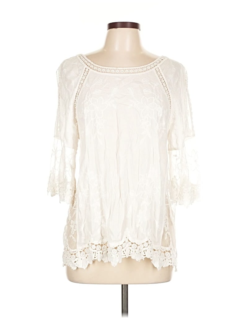 Pre-owned Kindred 3/4 Sleeve Blouse In White
