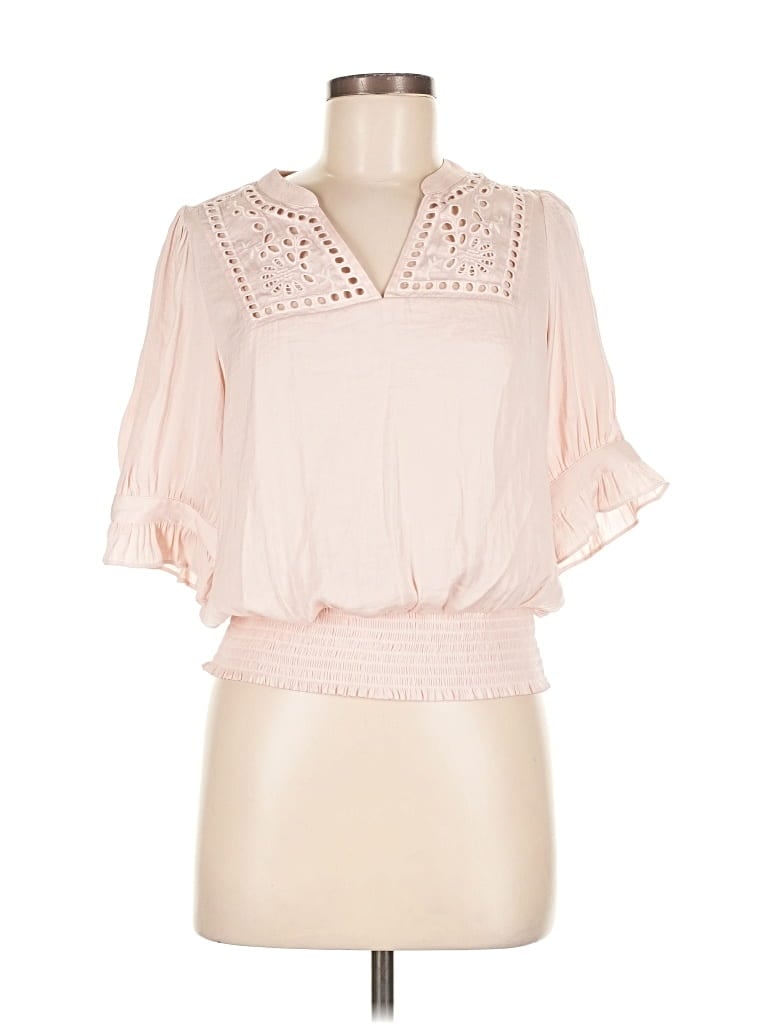 Pre-owned J By Joie Short Sleeve Blouse In Pink