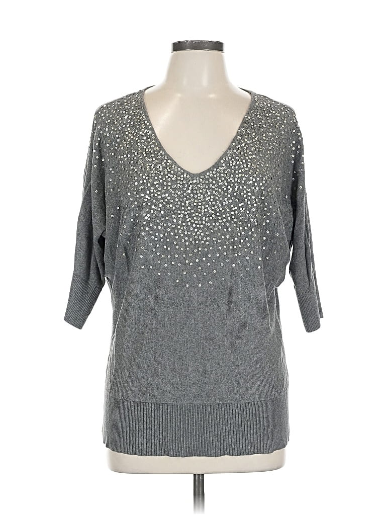 Pre-owned Elle Pullover Sweater In Gray