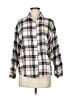 Assorted Brands Plaid Gray Tan 3/4 Sleeve Button-Down Shirt Size M (estimated) - photo 1