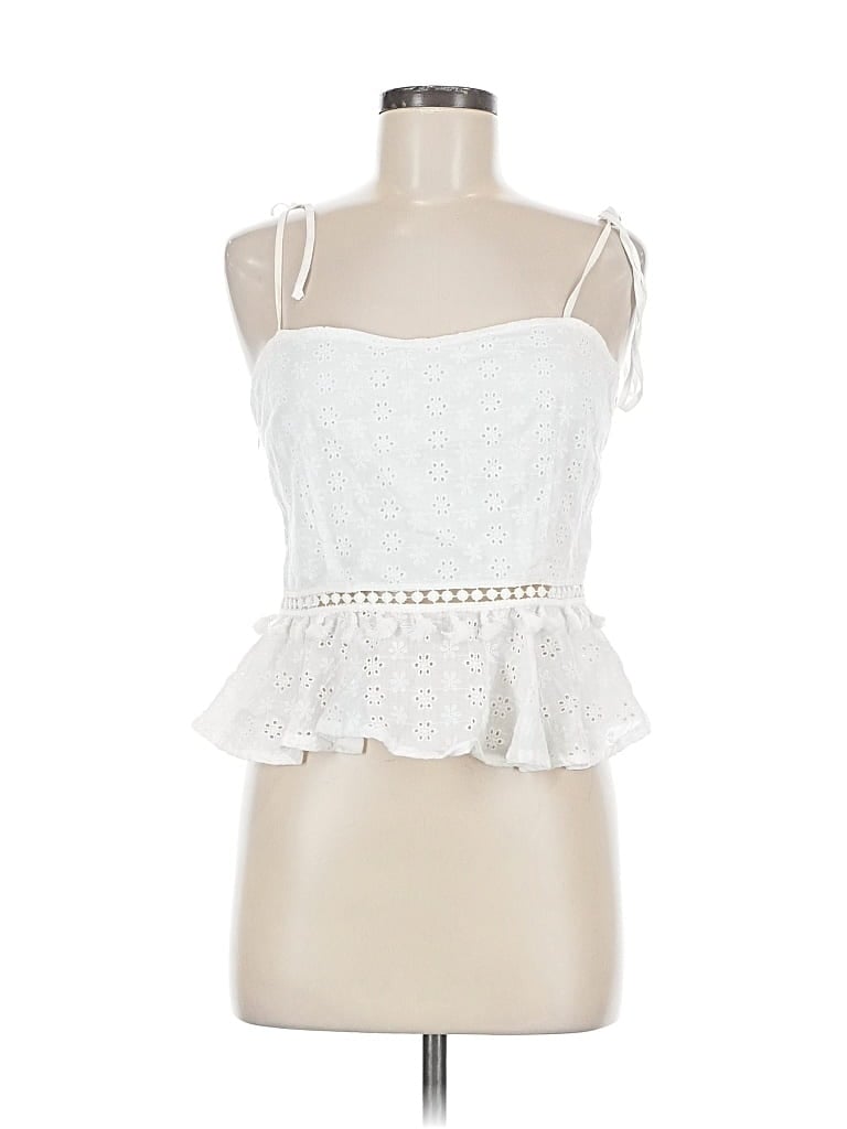 Pre-owned Shein Sleeveless Top White Strapless Neckline Tops