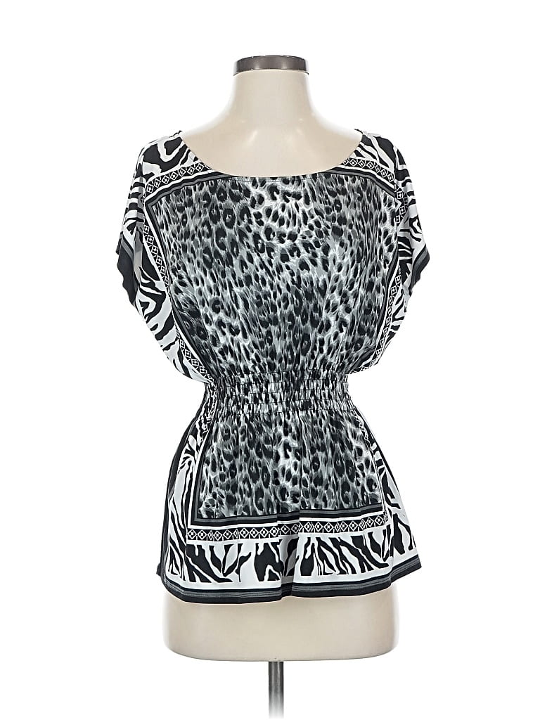 Pre-owned Unbranded Short Sleeve Blouse In Silver