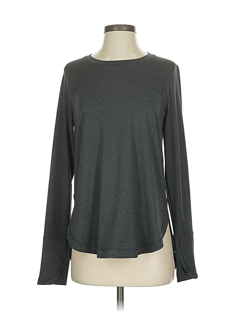 Pre-owned Athleta Long Sleeve T-shirt In Gray