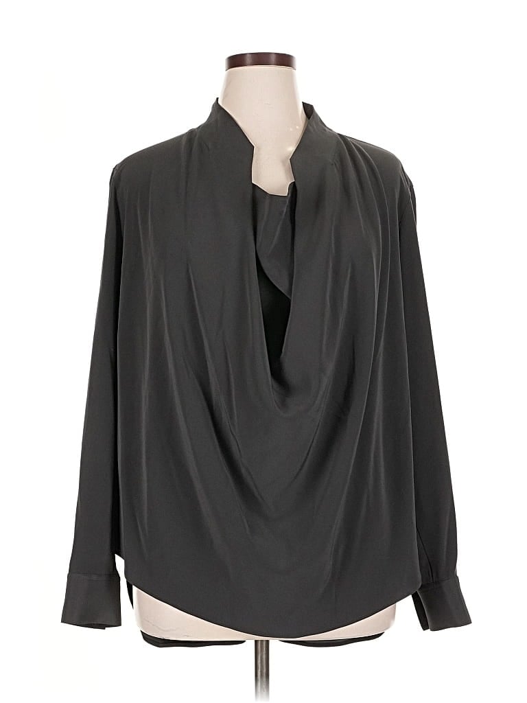 Pre-owned Co Long Sleeve Blouse In Gray