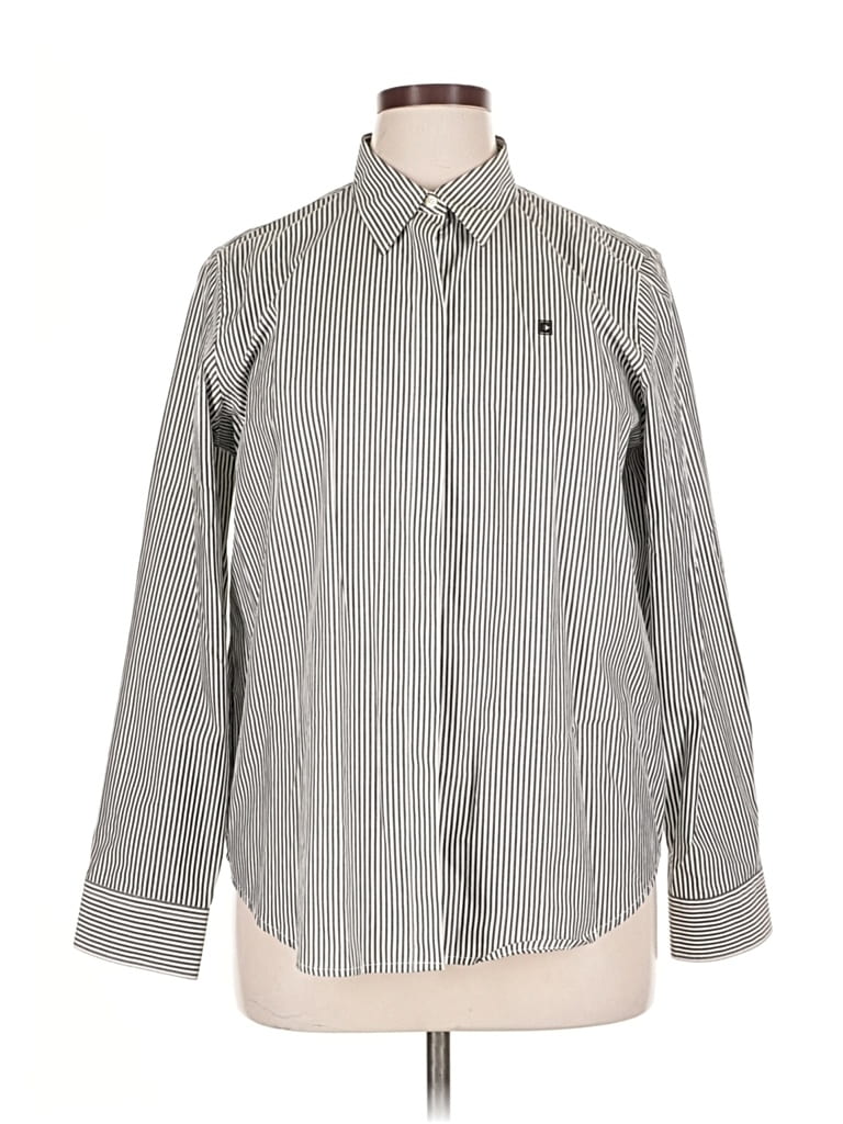 Chaps Long Sleeve Button Down Shirt In Gray