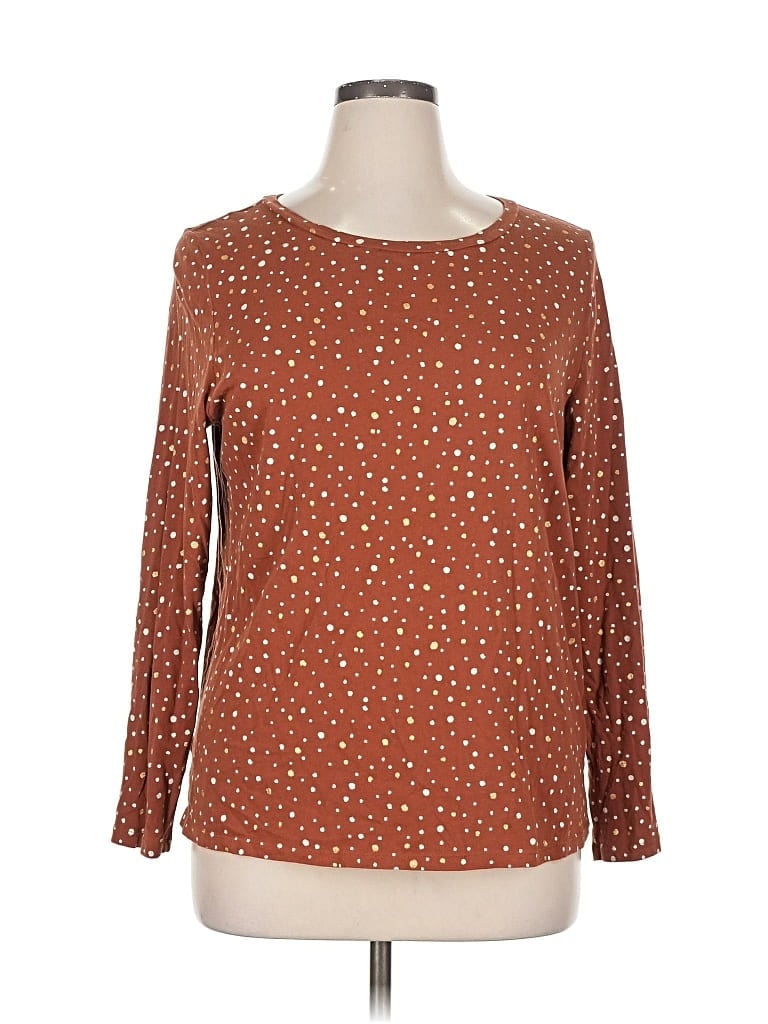 Pre-owned Ann Taylor Loft Outlet Long Sleeve T-shirt In Brown