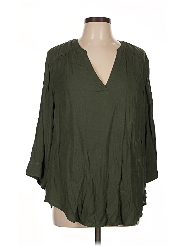 Pre-owned Torrid 3/4 Sleeve Blouse In Green