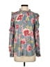 Ann Taylor LOFT 100% Polyester Floral Blue Long Sleeve Blouse Size XS - photo 1