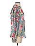 Ann Taylor LOFT 100% Polyester Floral Blue Long Sleeve Blouse Size XS - photo 4