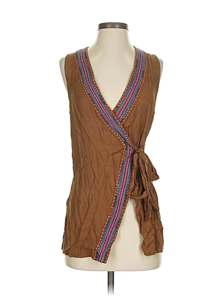 Pre-owned Maeve By Anthropologie Sleeveless Blouse In Brown