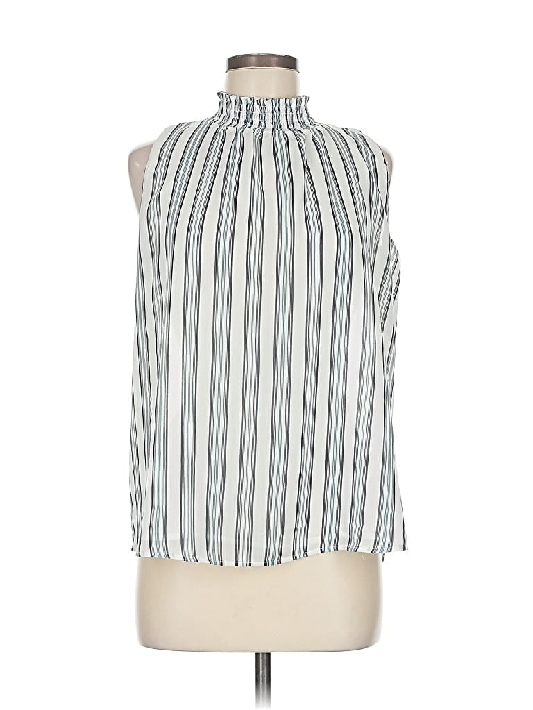 Pre-owned Ann Taylor Factory Sleeveless Blouse In Silver