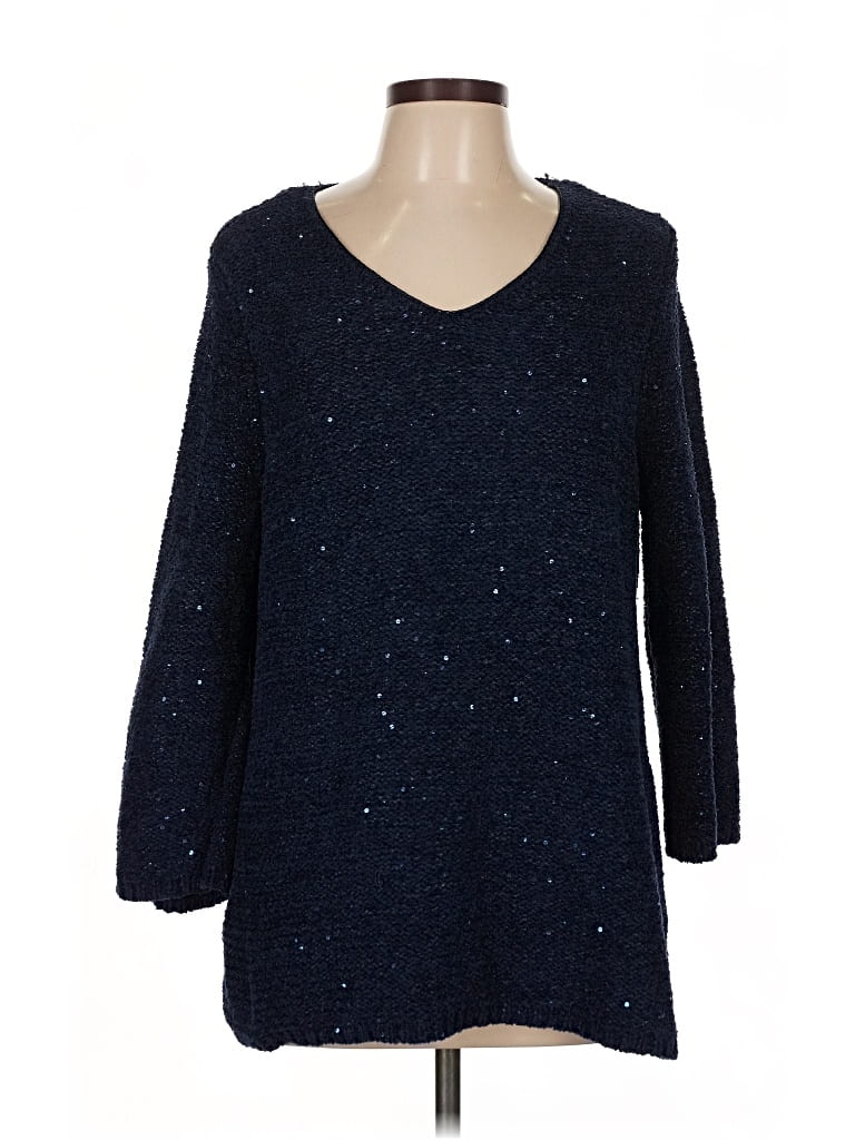 Pre-owned Chico's Pullover Sweater In Blue