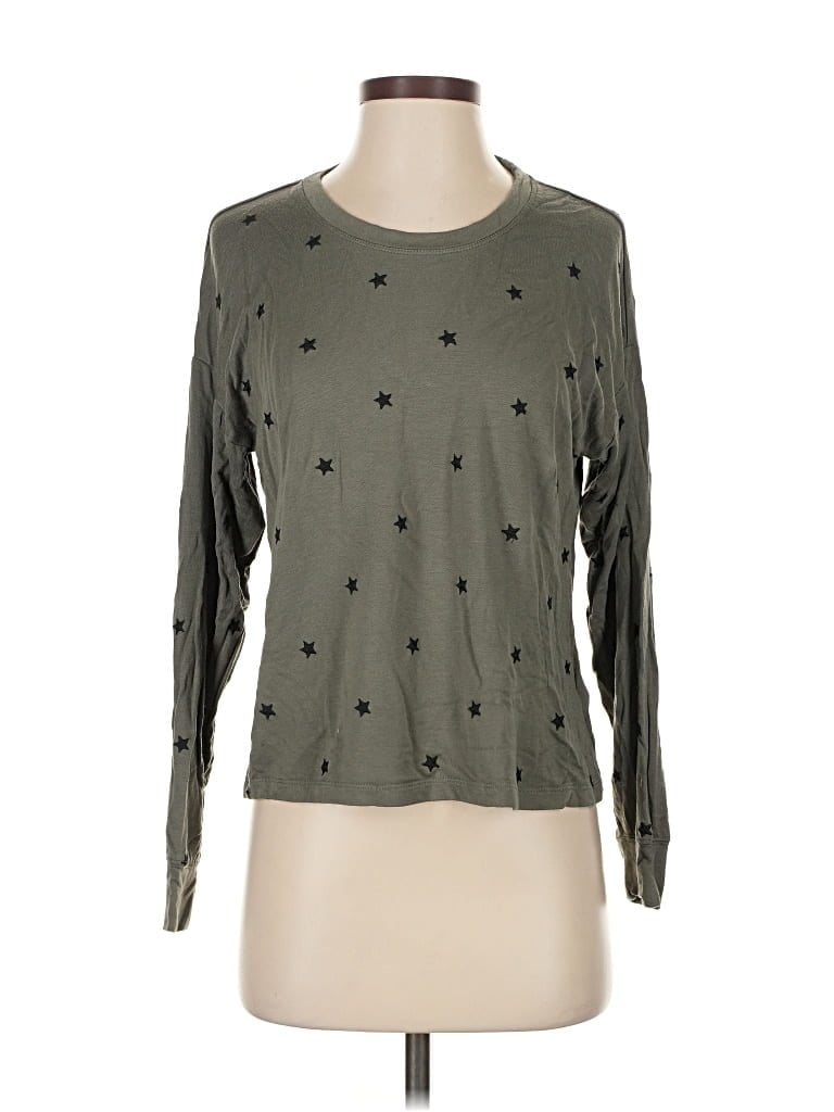 Pre-owned Splendid Long Sleeve T-shirt In Green