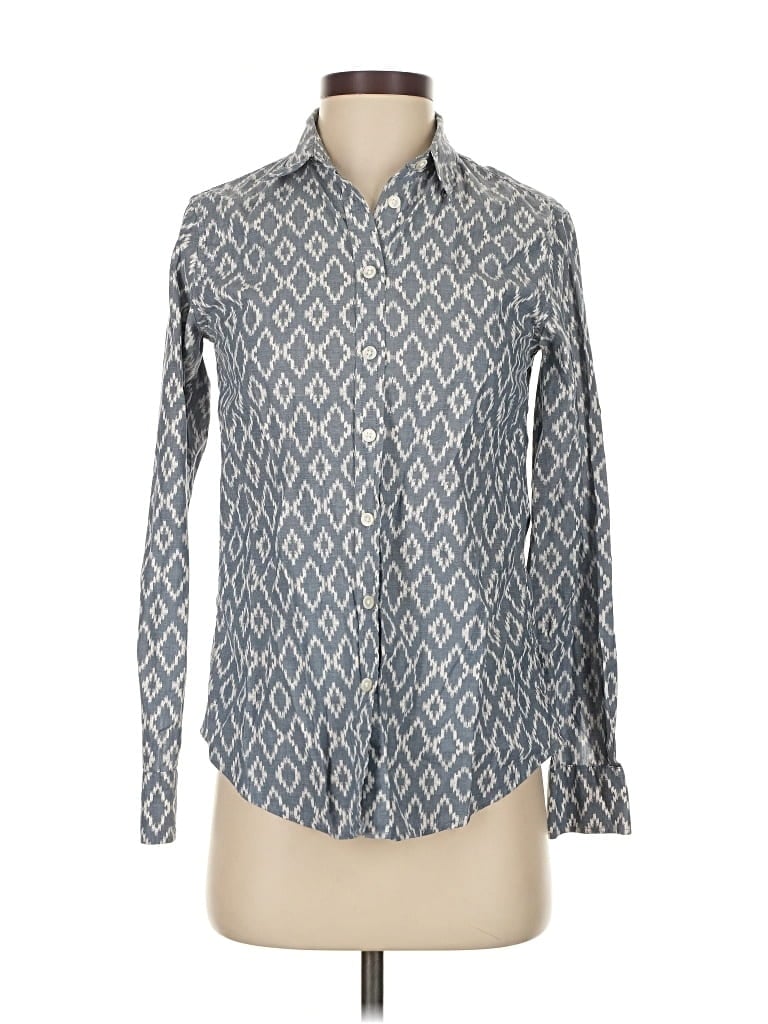 Pre-owned Banana Republic Long Sleeve Button Down Shirt In Gray