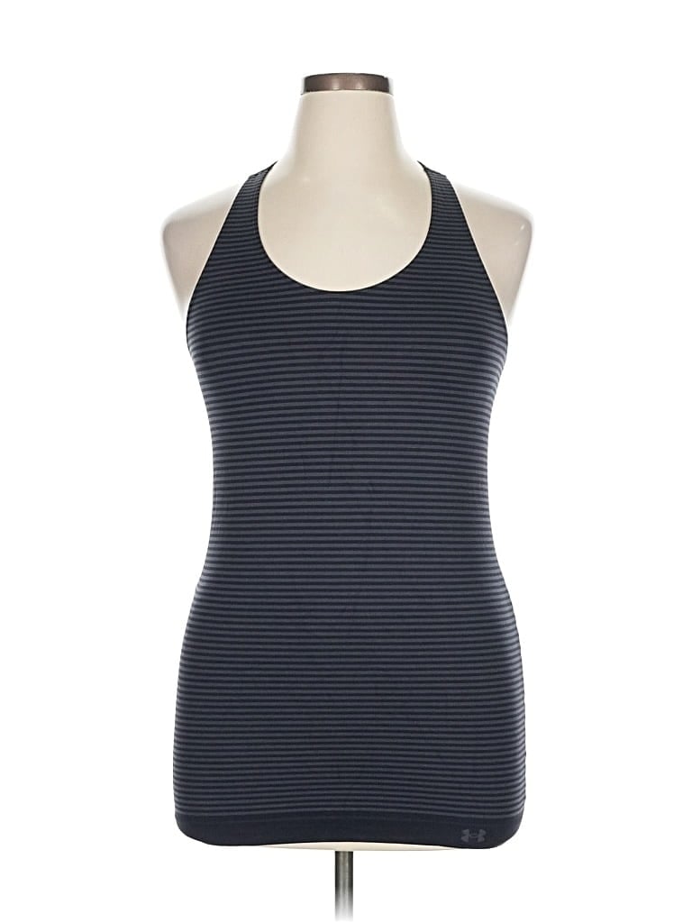 Pre-owned Under Armour Tank Top Blue Halter Neckline Tops