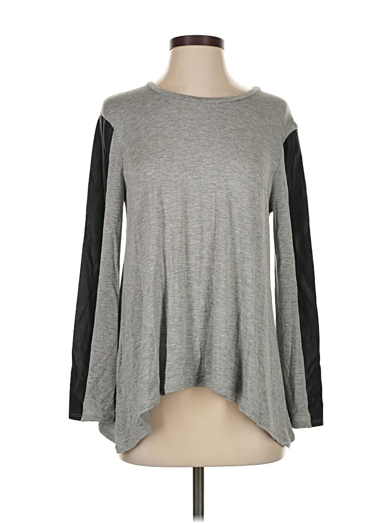 Pre-owned Bcbgmaxazria 3/4 Sleeve T-shirt In Gray