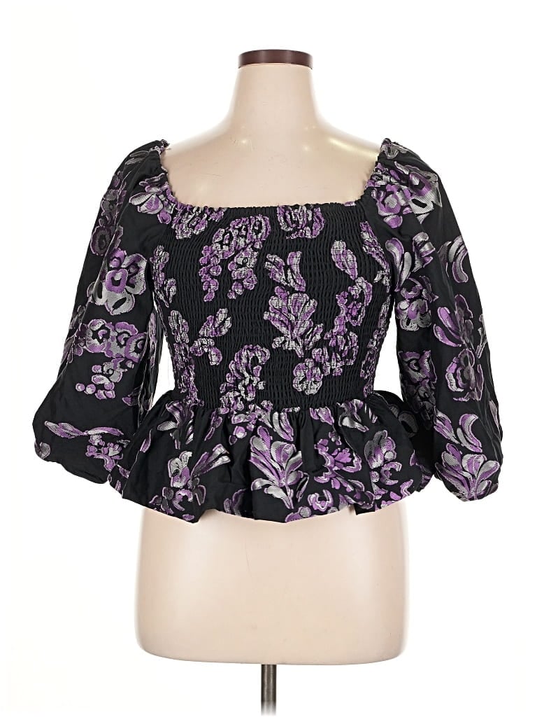 Pre-owned Tanya Taylor 3/4 Sleeve Blouse In Purple