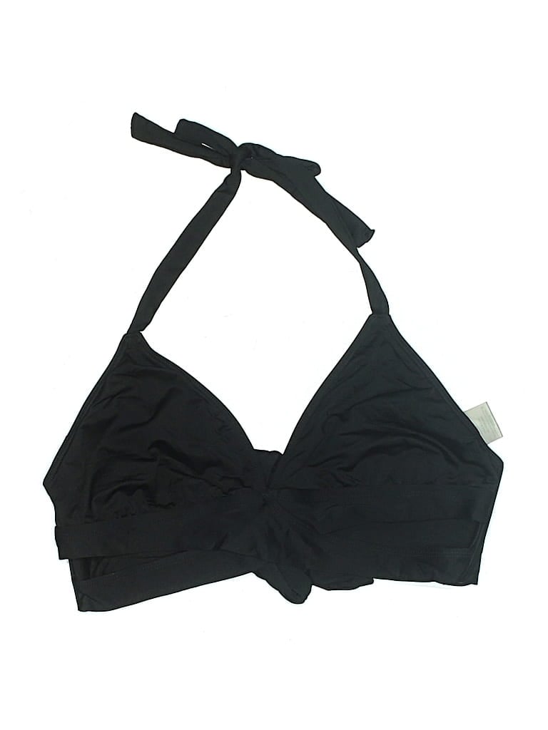 Pre-owned Kona Sol Swimsuit Top Black Solid Pattern Swimwear