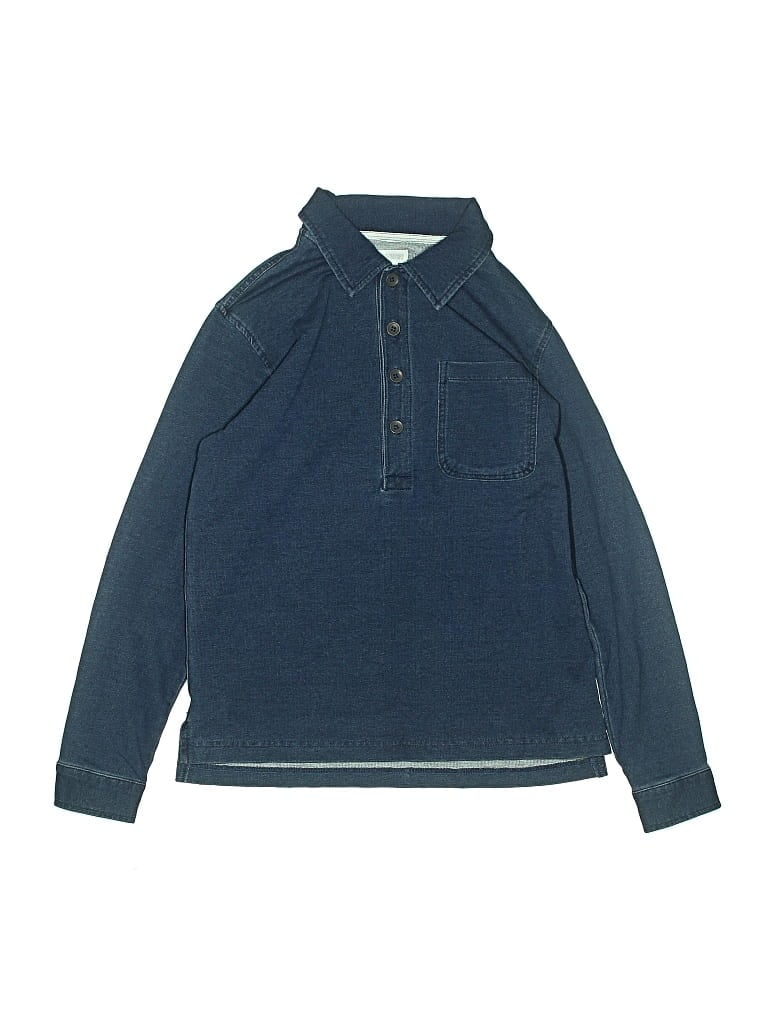Pre-owned Gymboree Kids' Long Sleeve Top Blue Collared Neckline Tops