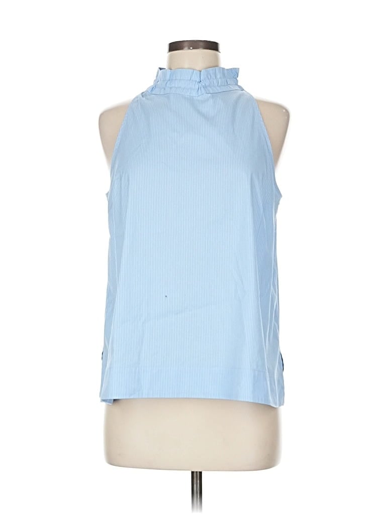 Pre-owned Ann Taylor Sleeveless Blouse In Blue