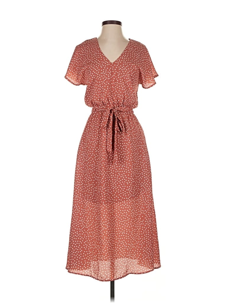 Pre-owned Sienna Sky Casual Dress In Brown