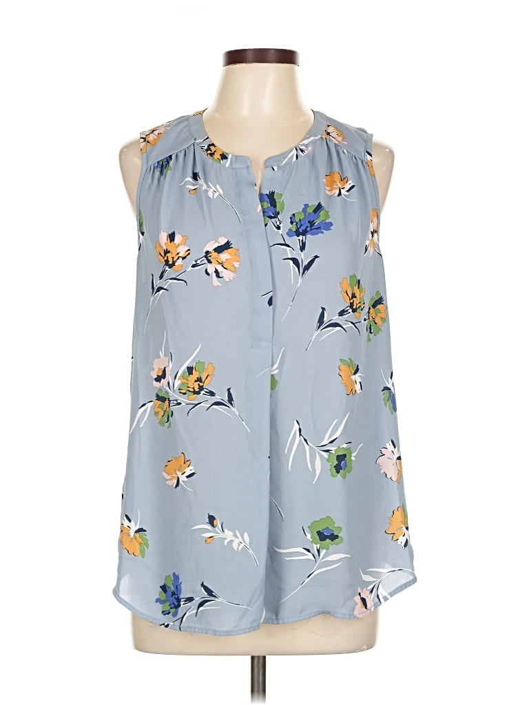 Pre-owned Daniel Rainn Sleeveless Blouse In Blue