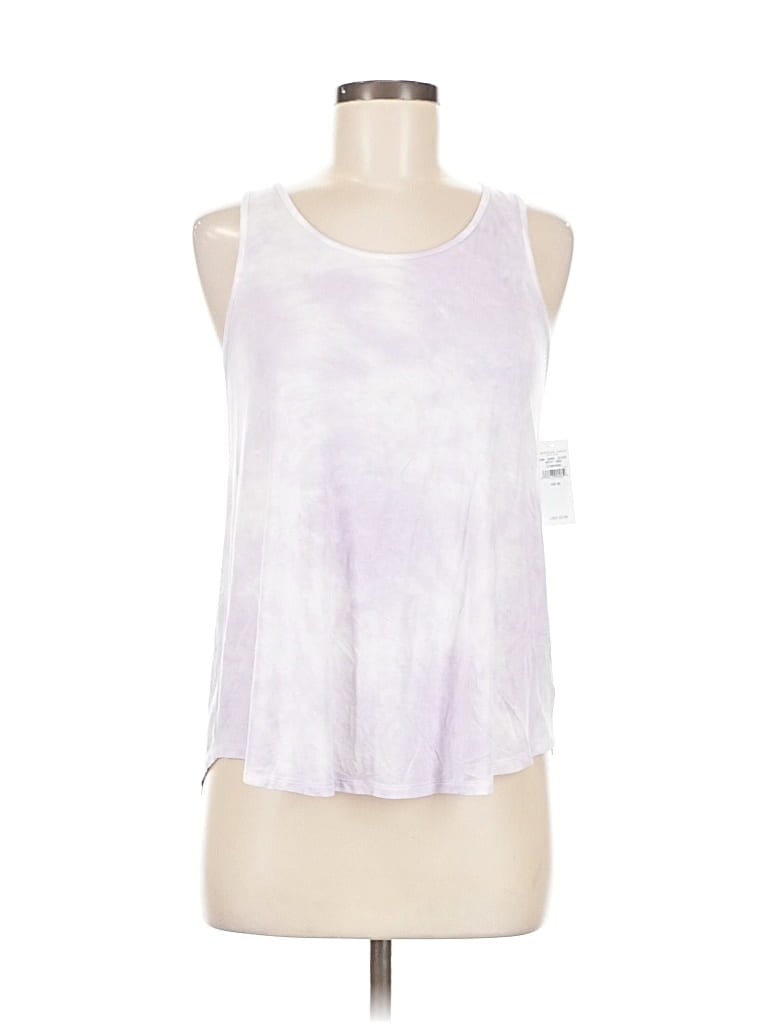 American Eagle Outfitters Tank Top White Tie-dye Pattern Halter Neckline Tops