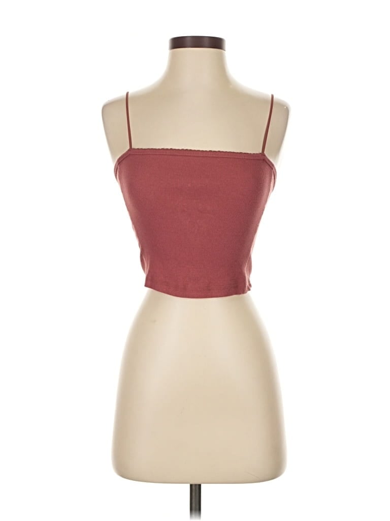 Pre-owned Abercrombie & Fitch Tank Top Burgundy Strapless Neckline Tops