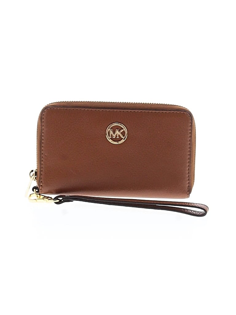 Pre-owned Michael Michael Kors Leather Wristlet In Brown